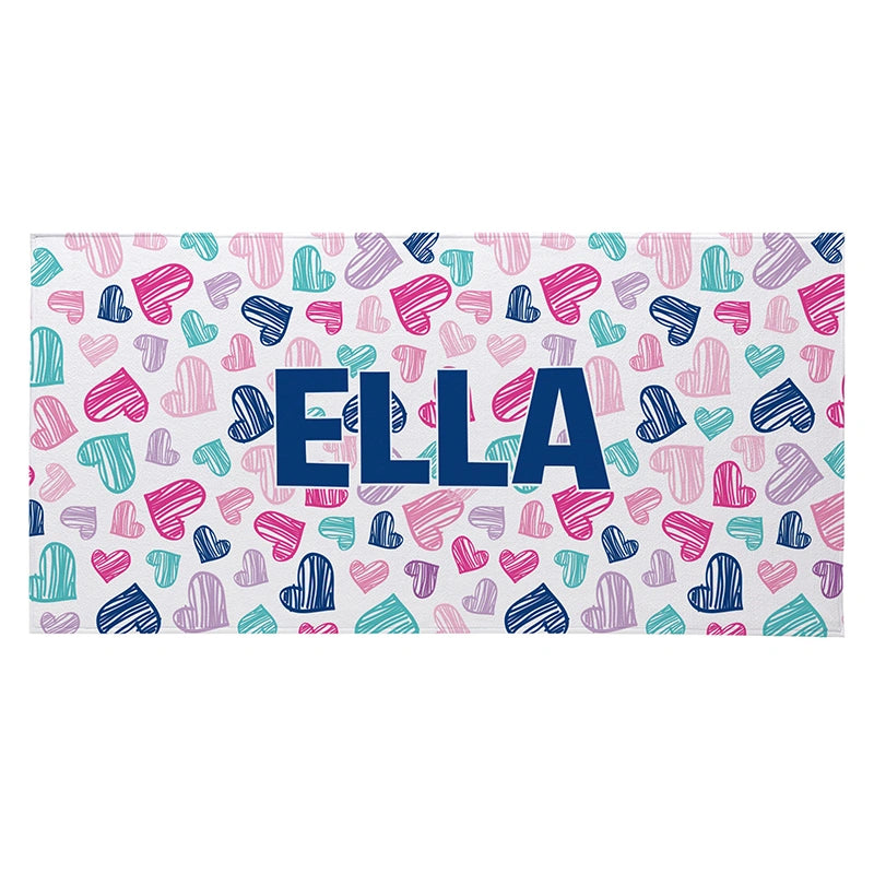Personalized Pretty Pattern Beach Towel with Name – Stylish Vacation Essential for Beach Lovers