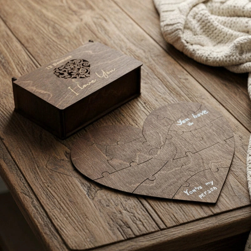 Personalized “Reasons I Love You” Puzzle Gift – Custom Heart Puzzle for Couples | Anniversary, Birthday & Long-Distance Romantic Gift for Him or Her
