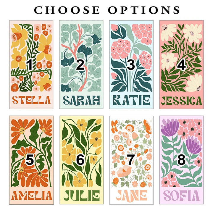 Personalized Retro Floral Beach Towel with Name – Groovy Vibes Summer Pool & Vacation Gift