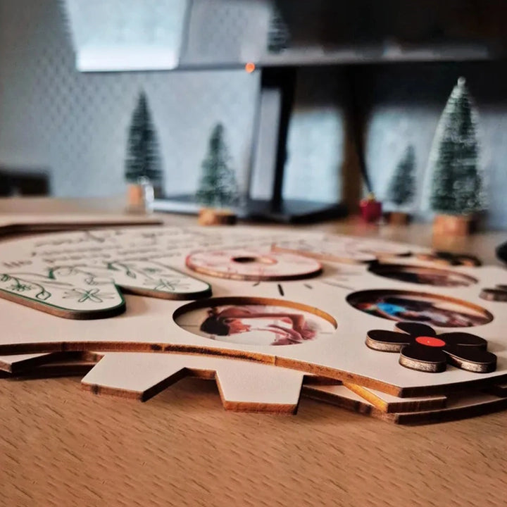 Personalized Rotating Photo Frame – Custom Wooden Family Picture Display | Mother’s Day Gift for Mom