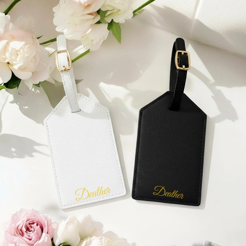 Personalized Leather Passport Case & Luggage Tag Set – Custom Monogram Travel Gift for Couples, Brides, Bridesmaids & Frequent Travelers