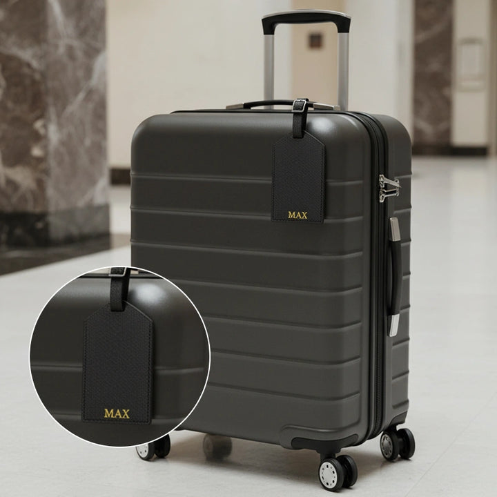 Personalized Leather Passport Case & Luggage Tag Set – Custom Monogram Travel Gift for Couples, Brides, Bridesmaids & Frequent Travelers