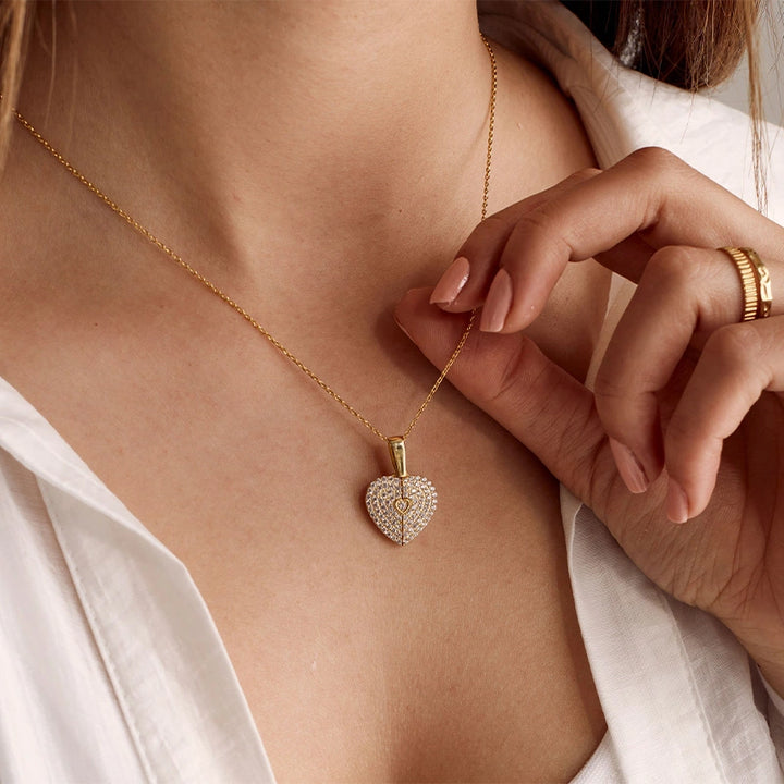 Personalized Hidden Names Heart Necklace – Custom Valentine’s Day Gift for Her