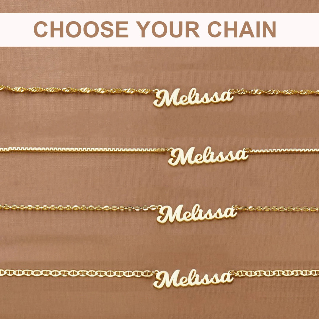 Colar personalizado de prata esterlina com nome personalizado