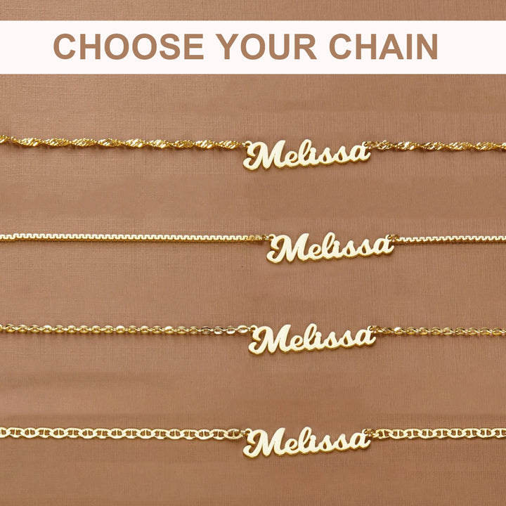 Colar personalizado de prata esterlina com nome personalizado