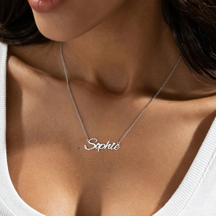 Colar personalizado de prata esterlina com nome personalizado