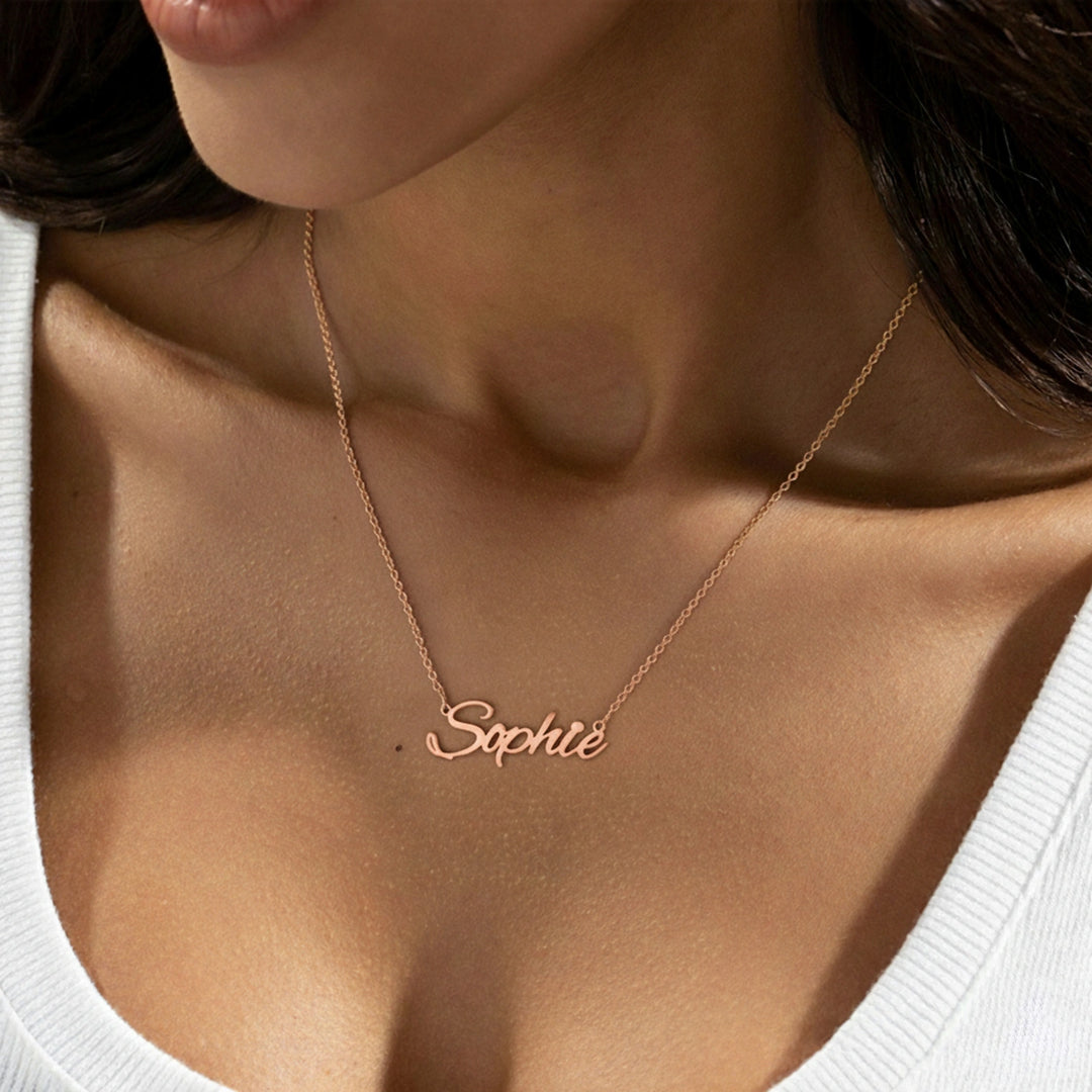 Colar personalizado de prata esterlina com nome personalizado