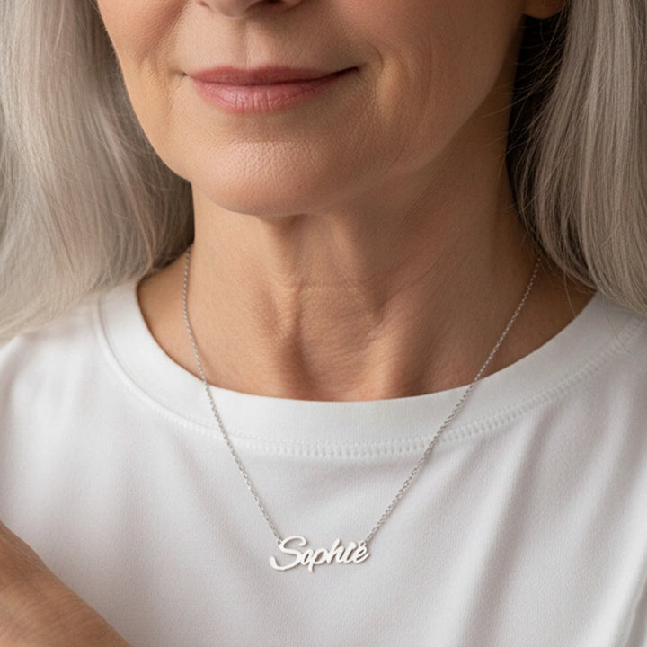 Personalized Sterling Silver Name Necklace – Custom Minimal Name Jewelry Gift for Her