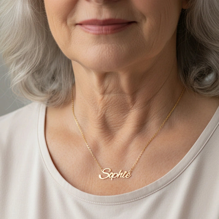 Personalized Sterling Silver Name Necklace – Custom Minimal Name Jewelry Gift for Her