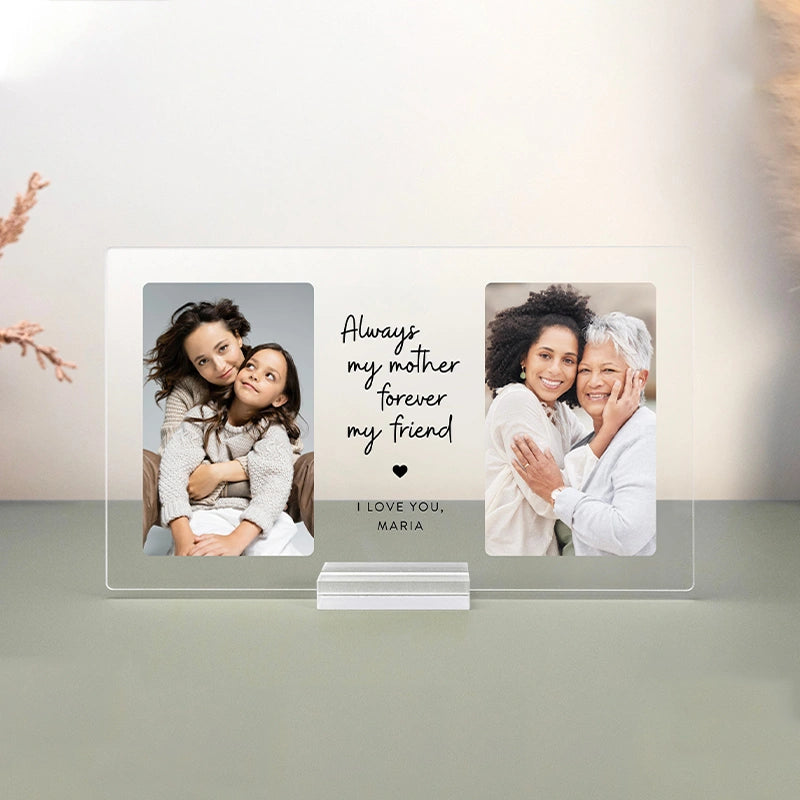 Personalized “Then & Now” Photo Plaque – Custom Acrylic Mother’s Day Memory Gift