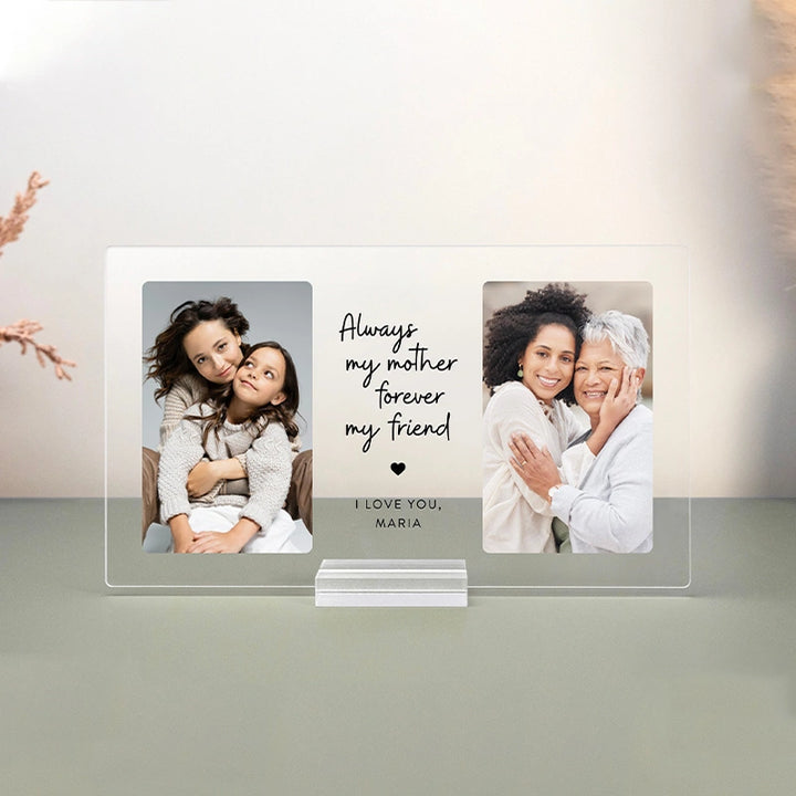 Personalized “Then & Now” Photo Plaque – Custom Acrylic Mother’s Day Memory Gift