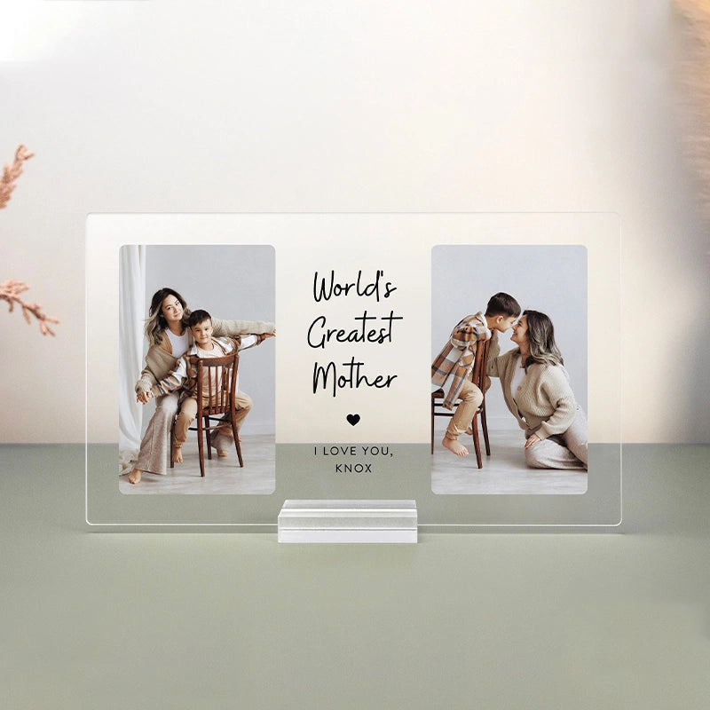 Personalized “Then & Now” Photo Plaque – Custom Acrylic Mother’s Day Memory Gift
