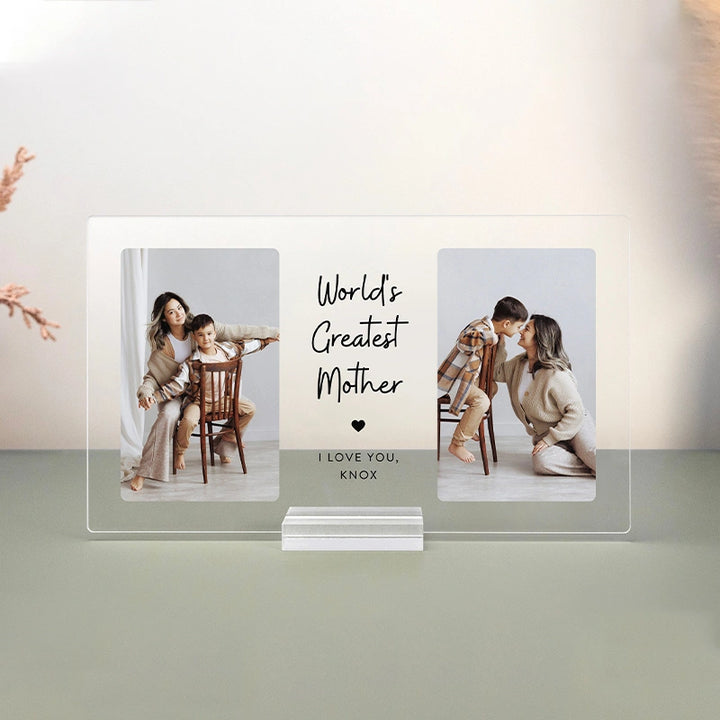 Personalized “Then & Now” Photo Plaque – Custom Acrylic Mother’s Day Memory Gift