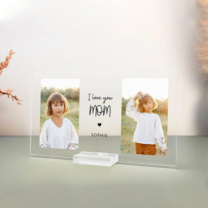 Personalized “Then & Now” Photo Plaque – Custom Acrylic Mother’s Day Memory Gift