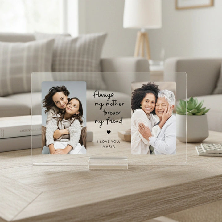 Personalized “Then & Now” Photo Plaque – Custom Acrylic Mother’s Day Memory Gift