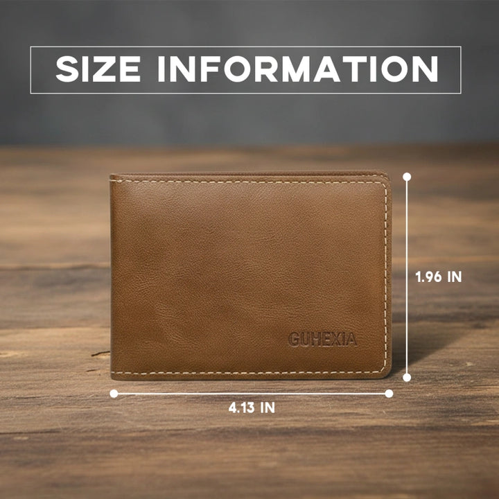 Personalized Trifold Wallet for Men – Custom Engraved Full-Grain Leather Wallet