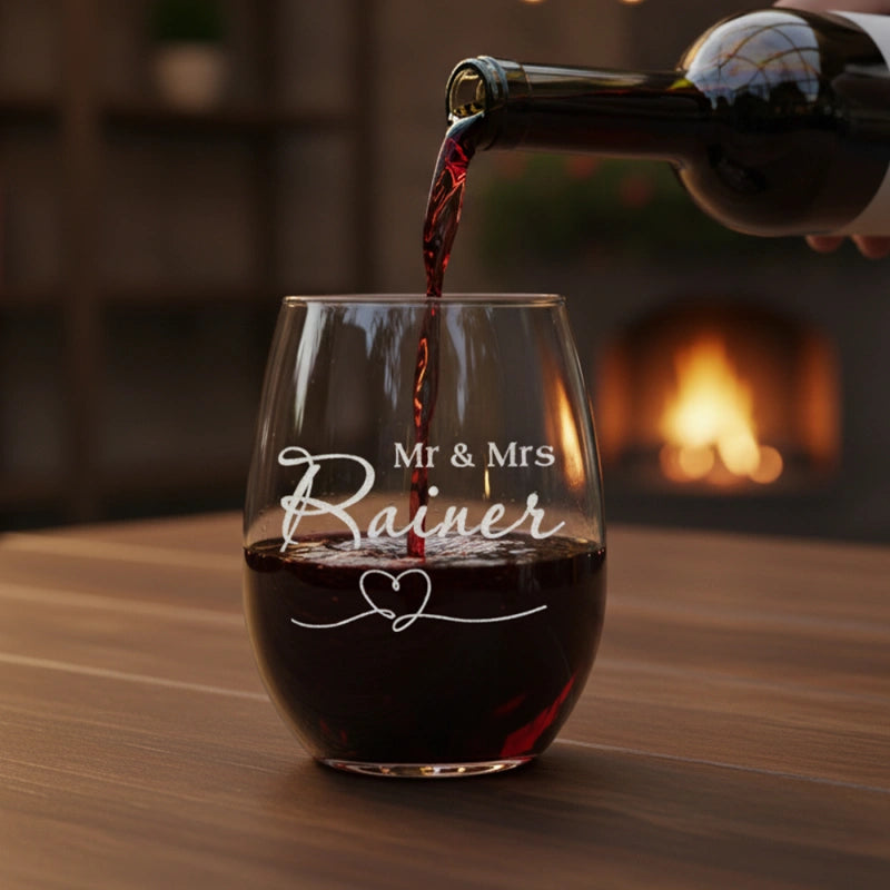 Personalized Photo Engraved Whiskey & Wine Glass – Custom Valentine’s Day Gift for Couples, Anniversary Gift for Him & Her