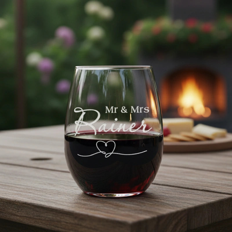 Personalized Photo Engraved Whiskey & Wine Glass – Custom Valentine’s Day Gift for Couples, Anniversary Gift for Him & Her
