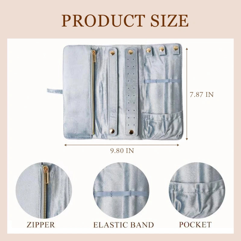 Personalized Velvet Jewelry Roll – Monogram Travel Jewelry Organizer for Bridesmaids, Weddings & Gifts for Her