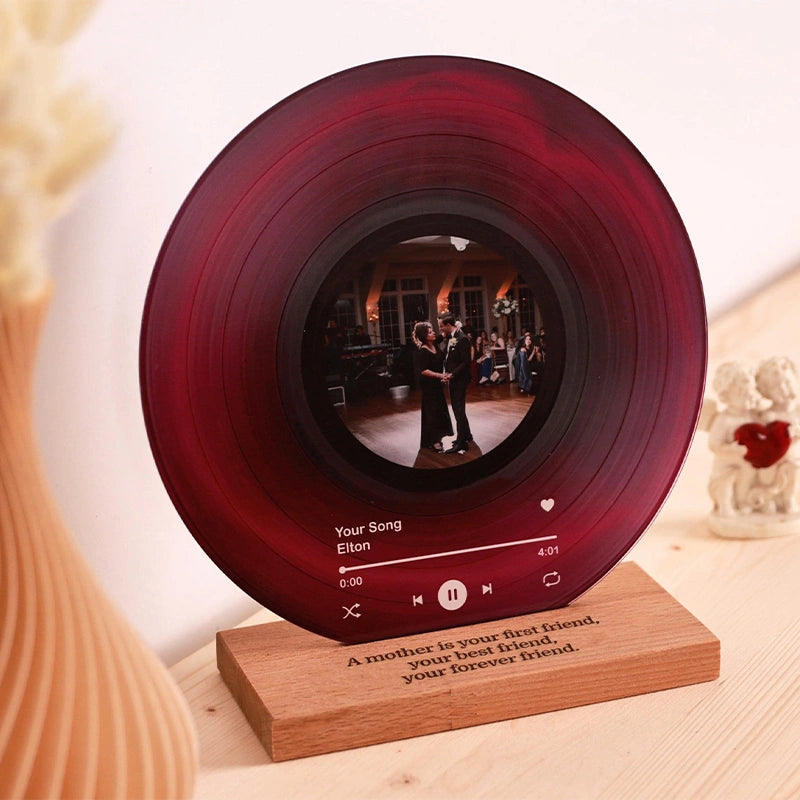 Personalized Vinyl Record with Photo – Custom Acrylic Song Plaque Gift for Anniversary, Birthday, Christmas & Couples