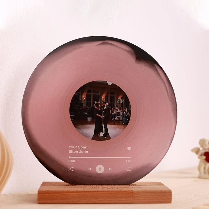 Personalized Vinyl Record with Photo – Custom Acrylic Song Plaque Gift for Anniversary, Birthday, Christmas & Couples