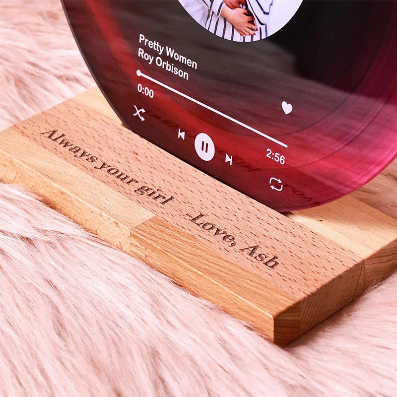 Personalized Vinyl Record with Photo – Custom Acrylic Song Plaque Gift for Anniversary, Birthday, Christmas & Couples