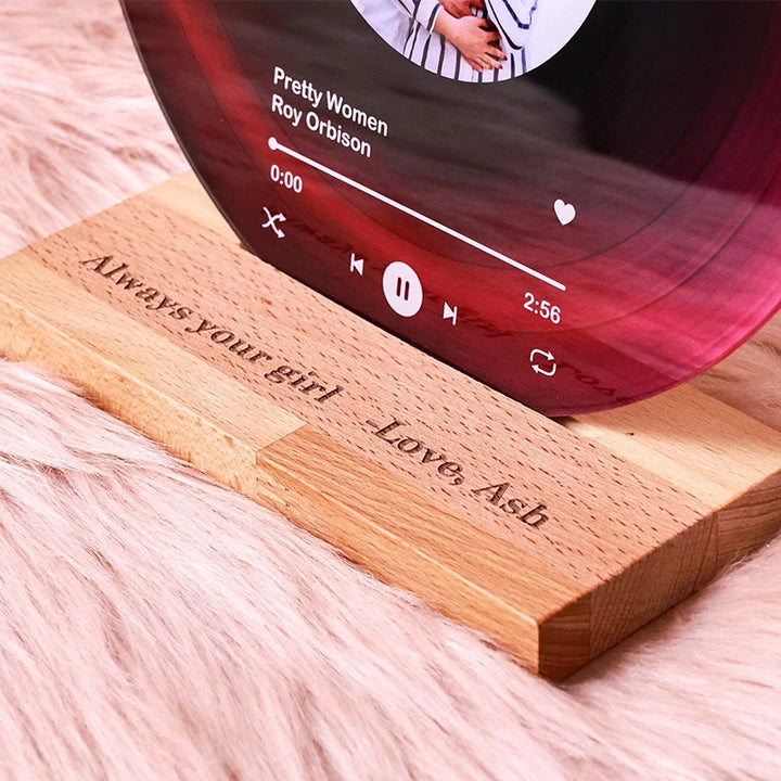 Personalized Vinyl Record with Photo – Custom Acrylic Song Plaque Gift for Anniversary, Birthday, Christmas & Couples