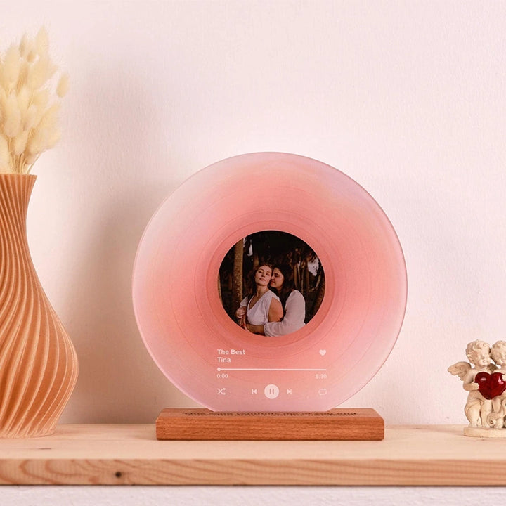 Personalized Vinyl Record with Photo – Custom Acrylic Song Plaque Gift for Anniversary, Birthday, Christmas & Couples