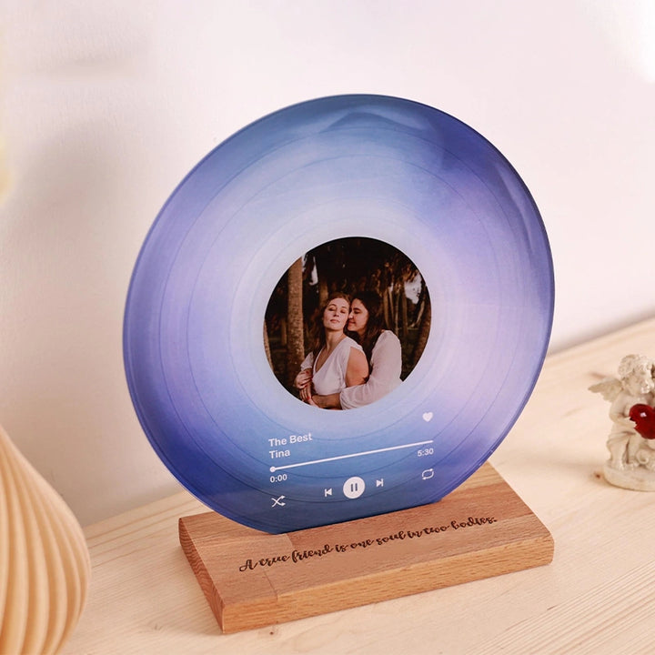 Personalized Vinyl Record with Photo – Custom Acrylic Song Plaque Gift for Anniversary, Birthday, Christmas & Couples