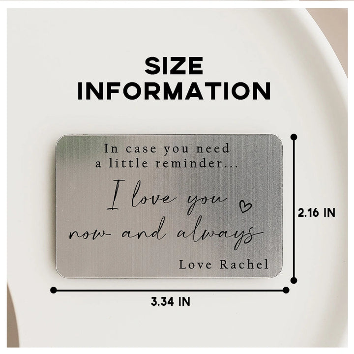 Personalized Wallet Insert Card – Engraved Credit Card Wallet Keepsake, Custom Gift for Him for Valentine’s Day, Anniversary or Birthday