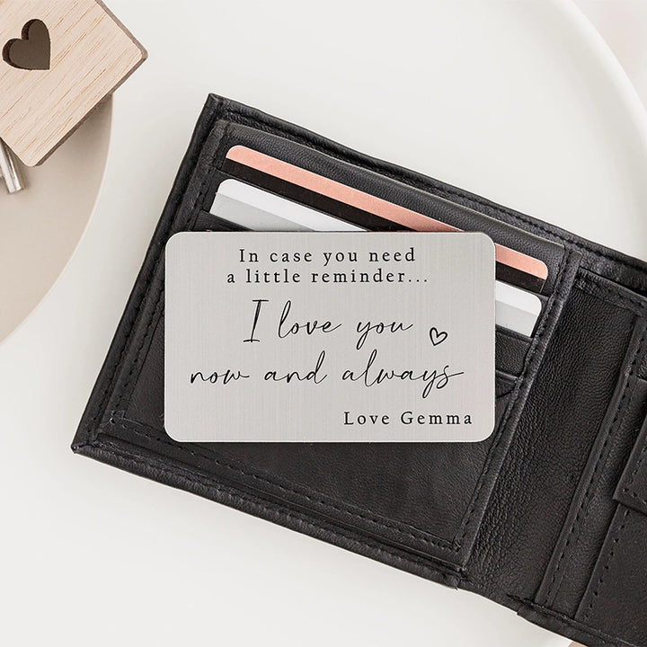 Personalized Wallet Insert Card – Engraved Credit Card Wallet Keepsake, Custom Gift for Him for Valentine’s Day, Anniversary or Birthday