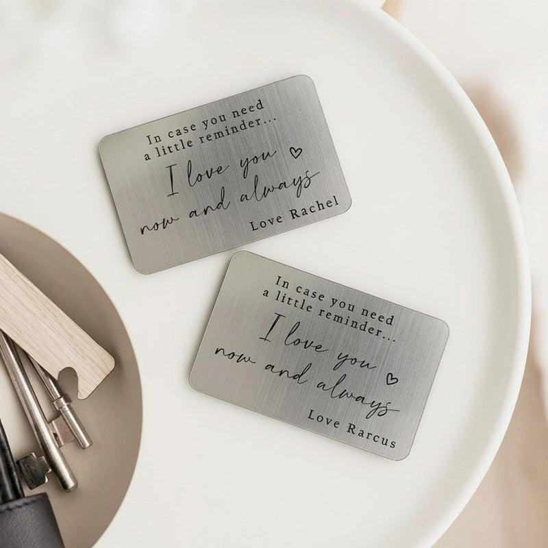 Personalized Wallet Insert Card – Engraved Credit Card Wallet Keepsake, Custom Gift for Him for Valentine’s Day, Anniversary or Birthday