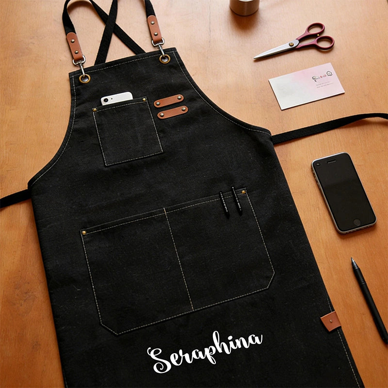 Personalized Waterproof Canvas Apron  Oil-Resistant • Stain-Resistant • Custom Embroidered