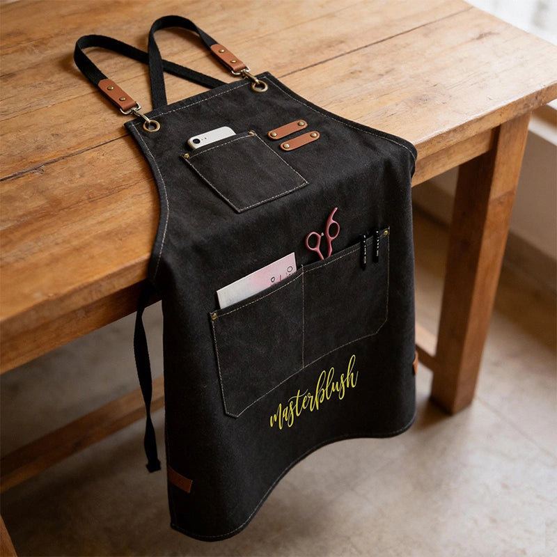 Personalized Waterproof Canvas Apron  Oil-Resistant • Stain-Resistant • Custom Embroidered