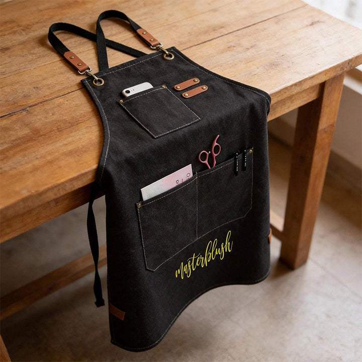 Personalized Waterproof Canvas Apron  Oil-Resistant • Stain-Resistant • Custom Embroidered