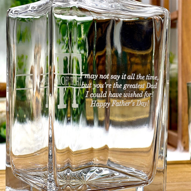 Personalized Whiskey Decanter Set – Valentine’s Day Gift for Him, Custom Engraved Decanter & Glasses