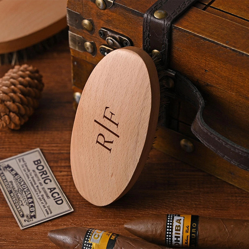 Personalized Wood Beard Comb & Brush Gift Set – Custom Grooming Kit for Him, Father’s Day Gift, Valentine’s Gift for Boyfriend