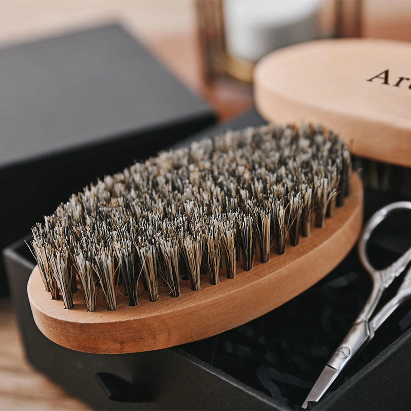 Personalized Wood Beard Comb & Brush Gift Set – Custom Grooming Kit for Him, Father’s Day Gift, Valentine’s Gift for Boyfriend