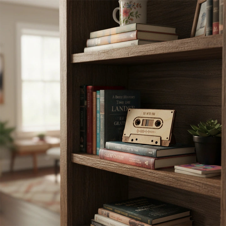 Personalized Wood Mixtape Plaque – Custom 5th Anniversary Gift, Engraved Cassette Tape Keepsake