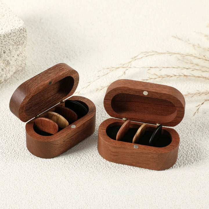 Personalized Wooden Guitar Pick Box – Custom Engraved Pick Holder Gift for Guitarists & Musicians