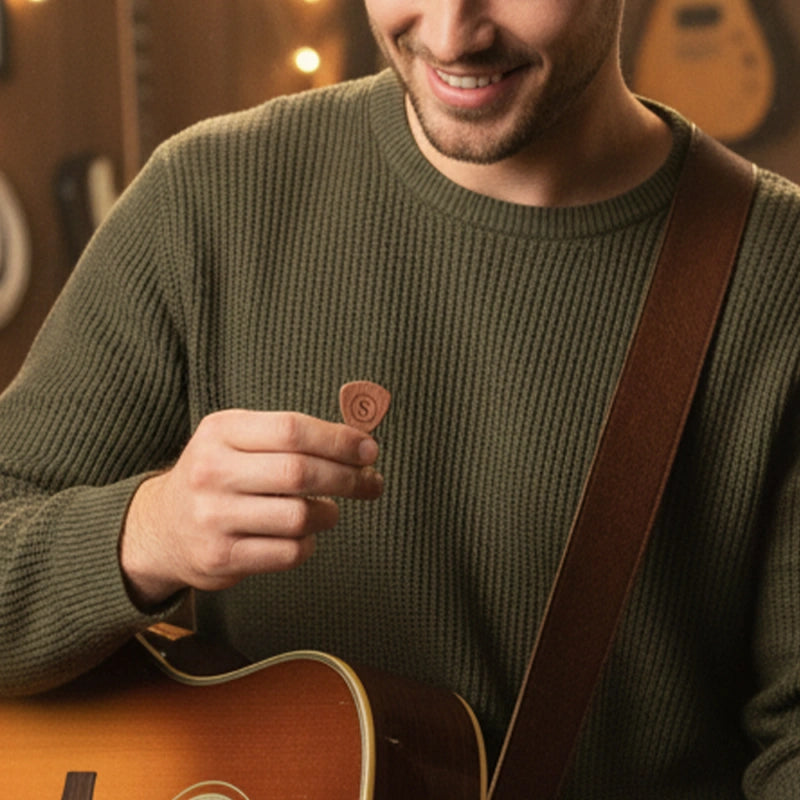 Personalized Wooden Guitar Pick Box – Custom Engraved Pick Holder Gift for Guitarists & Musicians