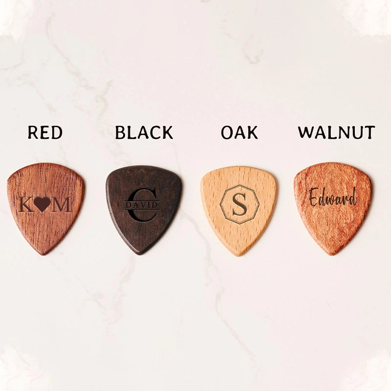 Personalized Wooden Guitar Pick Box