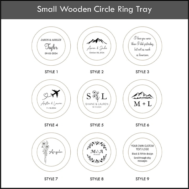 Personalized Wooden Ring Dish – Engraved Walnut Ring Holder, Custom Engagement & Wedding Gift, Anniversary Jewelry Tray for Her