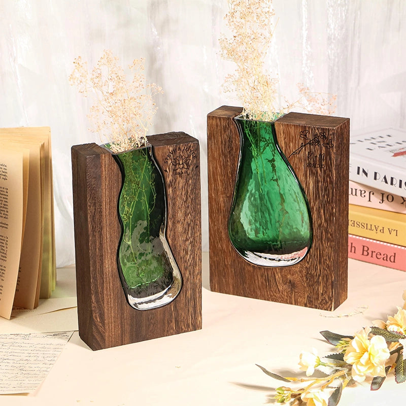 Personalized Wooden Vase with Engraving – Custom Pine Flower Holder & Artistic Eco-Friendly Gift for Home Décor