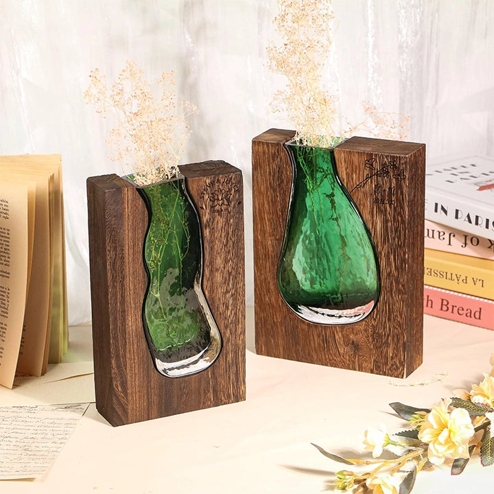 Personalized Wooden Vase with Engraving – Custom Pine Flower Holder & Artistic Eco-Friendly Gift for Home Décor