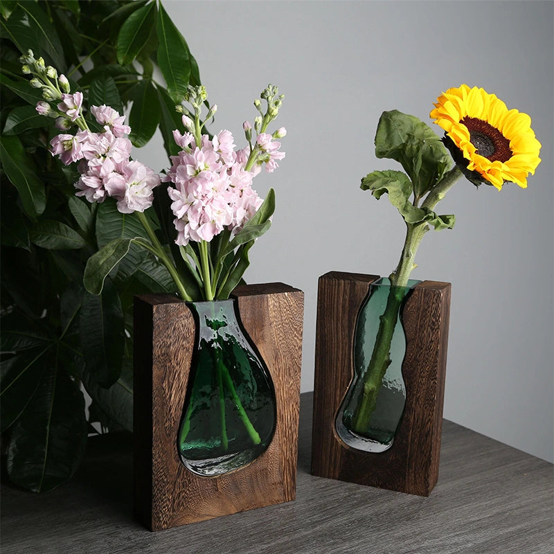 Personalized Wooden Vase with Engraving – Custom Pine Flower Holder & Artistic Eco-Friendly Gift for Home Décor