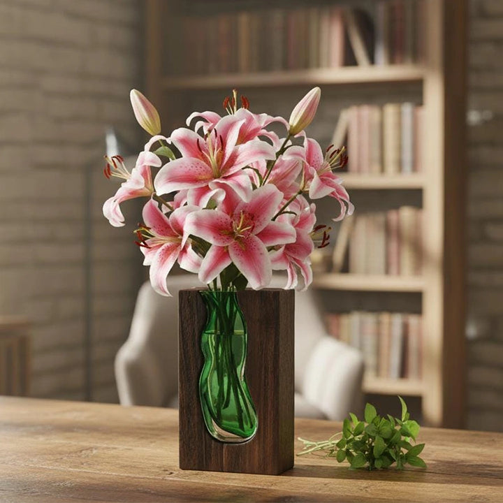 Personalized Wooden Vase with Engraving – Custom Pine Flower Holder & Artistic Eco-Friendly Gift for Home Décor