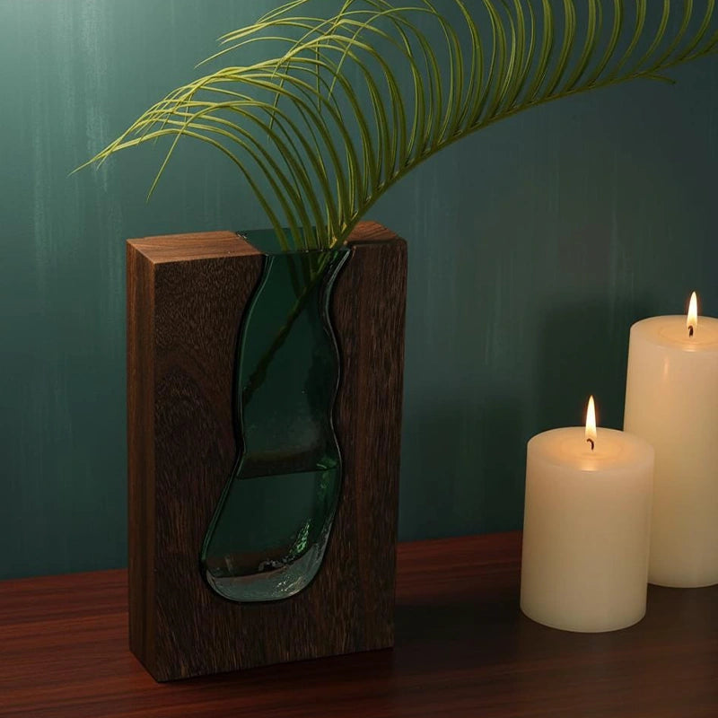 Personalized Wooden Vase with Engraving – Custom Pine Flower Holder & Artistic Eco-Friendly Gift for Home Décor