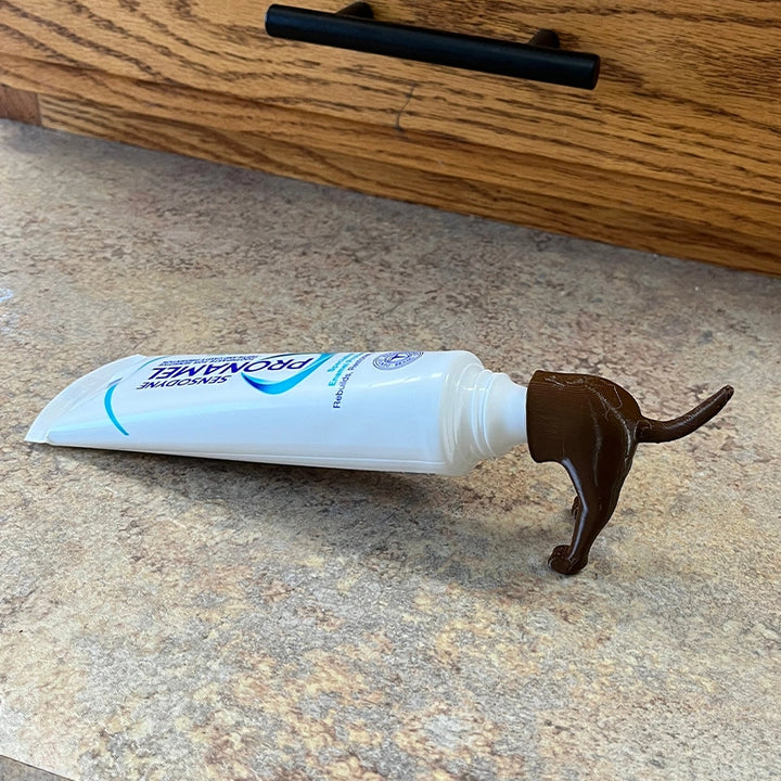 Pooping Dog Butt Toothpaste Topper – Funny Gag Gift for Dog Lovers & Bathroom Humor Decor