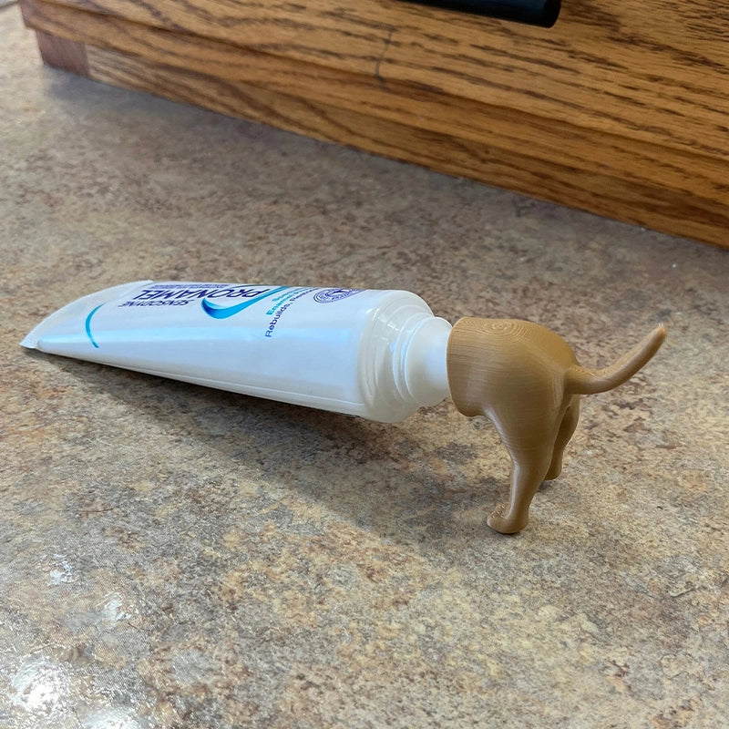 Pooping Dog Butt Toothpaste Topper – Funny Gag Gift for Dog Lovers & Bathroom Humor Decor